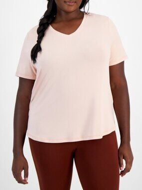 ID Ideology V-Neck Solid Essentials Active Tee Rose Tin Short Sleeve Sz 4X NWT
